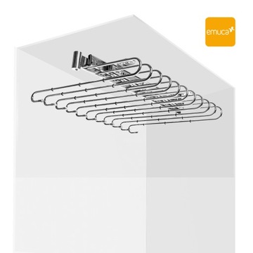 Вешалка для брюк двойная выдвижная для гардероба, Хром EMUCA