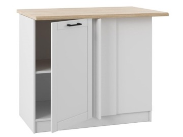 Szafka kuchenna narożna stojąca dolna z blatem TESA 100x60 cm biała ramka