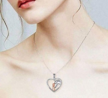 АЖУРНОЕ ОЖЕРЕЛЬЕ СЕРДЦЕ ДРУЖБА С ЛОШАДЬЮ ПОДАРОЧНАЯ КОРОБКА ПРИЧАСТИЕ C3146