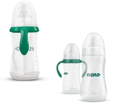 NENO BUTELKA DO KARMIENIA NAUKI PICIA 6M+ UCHWYTY 300 ML SŁOMKA Z PŁYWAKIEM