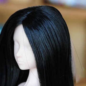 Figurka dziewczyny w skali 1/6 Akcesoria dla lalek Długie włosy, czarne, proste włosy