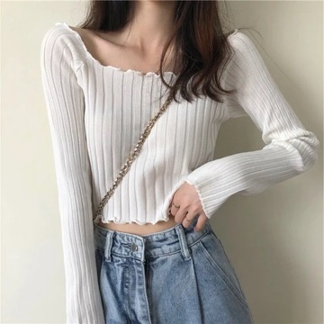 Knitting Black Sweaters Autumn Winter Fashion Lady