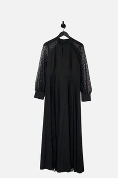 SHEIN CZARNA SUKIENKA MAXI KORONKA (L)