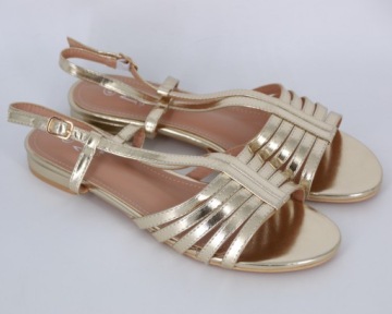 САНДАЛИИ НА НИЗКОМ КАБЛУКЕ ГЛАДИАТОРЫ ЗОЛОТЫЕ ЖЕНСКИЕ РЕМЕШКИ 42