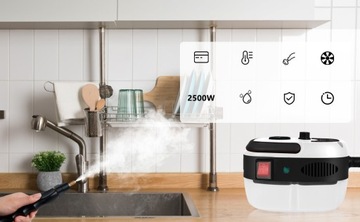 MYJKA PAROWA CZYŚCIK CIŚNIENIOWY 2500W ZESTAW DO OKIEN OKAP KUCHENNY BIAŁY