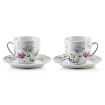 Filiżanki porcelanowe ze spodkami komplet filiżanek do herbaty kawy 6szt.