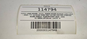 MODUL RADAR SENSOR ASISTENT LAND RANGE ROVER EVOQUE II L551 K8D214F152AL