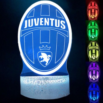 Lampka 3D nocna led usb + pilot Juventus