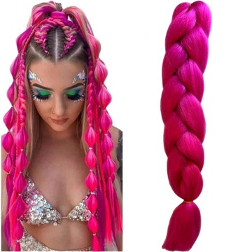 WŁOSY syntetyczne do Warkoczyków KOLOROWE długie