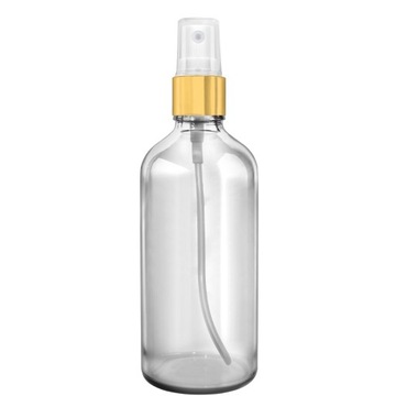 BUTELKA BEZBARWNA 100ML Z ATOMIZEREM ZŁOTYM