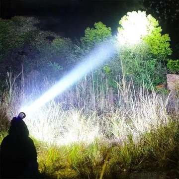 Перезаряжаемый мощный налобный фонарь Super Bright теплого/белого света.