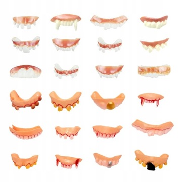 Makeup Toy Halloween Protezy Cosplay Kły 24 szt