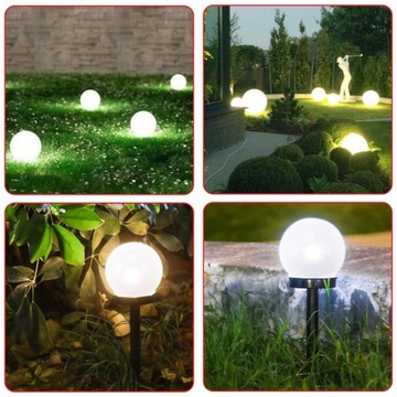 8 садовых ламп на солнечных батареях с шипами БЕЛЫЙ СВЕТОДИОДНЫЙ ШАР 10 см