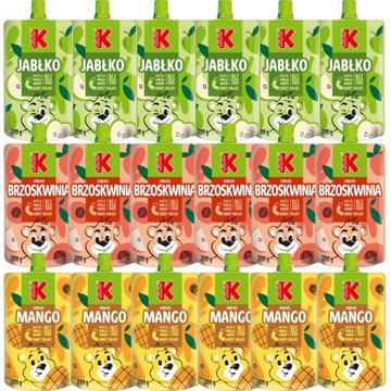 Kubuś Mus Mix smaków jabłko, brzoskwinia, mango 200 g x 18 sztuk