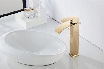 BATERIA UMYWALKOWA ZŁOTA WYSOKA NABLATOWA LOTUS CALANI GOLD STOJĄCA