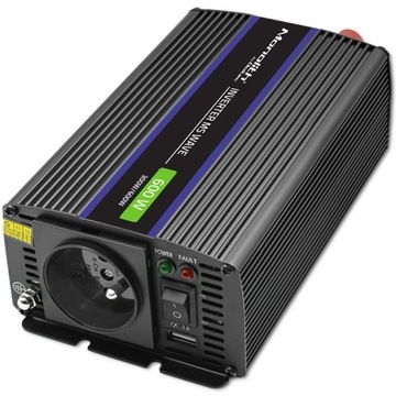 Przetwornica napięcia 12V na 230V Monolith 600 MS Wave 300/600W