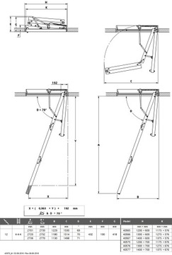DOLLE CLICKFIX 56 ЗОЛОТАЯ ЧЕРДАЧНАЯ ЛЕСТНИЦА 120 x 60