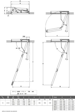 DOLLE CLICKFIX 76 ЗОЛОТАЯ ЧЕРДАЧНАЯ ЛЕСТНИЦА 120 x 60