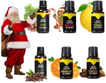 ZESTAW OLEJKÓW ZAPACHOWYCH BOŻE NARODZENIE ZAPACH NA ŚWIĘTA 100% NATURALNE