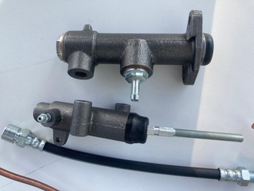 Главный цилиндр сцепления, рабочий цилиндр, тросы сцепления FSO Fiat 125p, новый комплект