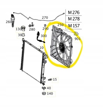 MERCEDES GL (X166) VENTILÁTOR CHLADIČŮ + MODUL