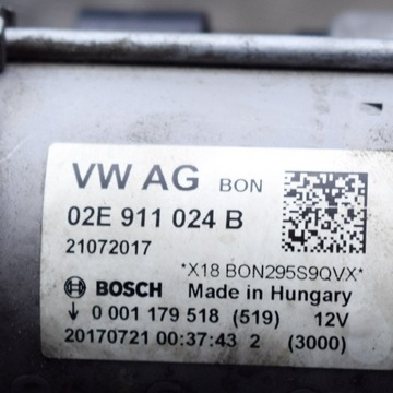02E911024B STARTÉR AUDI A3 SPORTBACK 8VA 8VF RS3 QUATRO