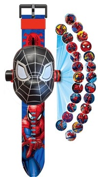 ЧАСЫ С ПРОЕКТОРОМ ДЛЯ МАЛЬЧИКА ЧЕЛОВЕК-ПАУК ПОКАЗЫВАЕТ 3D ИЗОБРАЖЕНИЯ ПРОЕКТОР