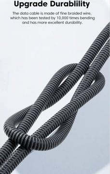 Кабель Tooki, 2 метра, USB A — Usb C, 6 А, 66 Вт, 2 м, синий ЖК-дисплей, метр.