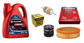 POLONEZ Fiat 125p OLEJ 4,5L FILTR POWIETRZA AR214 OLEJU OP520 PALIWA PS822