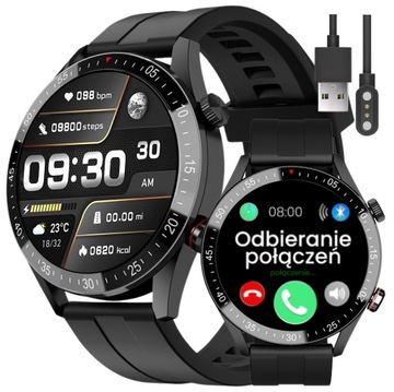 SMARTWATCH MĘSKI GRAVITY +GRAWER ROZMOWY POLSKIE MENU 270mAh sport +KABEL