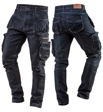 SPODNIE ROBOCZE DŁUGIE JEANS STRETCH 5 KIESZENI DENIM ROZMIAR S NEO TOOLS