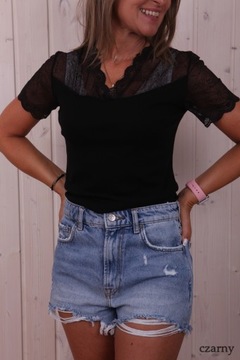 БЛУЗКА, ПЕРЕД, ДЕКОРАТИВНОЕ КРУЖЕВО, ВЫРЕЗ, ЦВЕТ * S/M