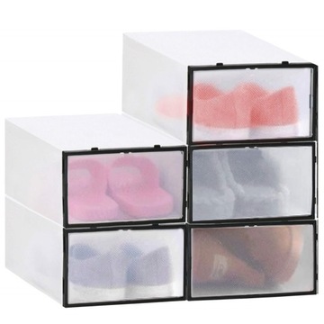 5x PUDEŁKO ORGANIZER POJEMNIK NA BUTY Z KLAPĄ 34x23x13,5 cm DUŻE ZESTAW
