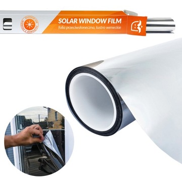 Pasek Dekoracyjny Lustro Weneckie Folia Przeciwsłoneczna Srebrna 5x250cm