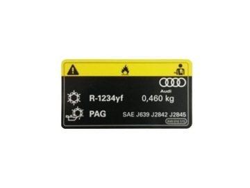 Naklejka Czynnika Klimatyzacji R-1234yf Audi OE