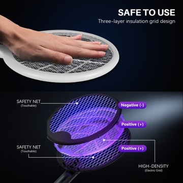 Электрическая мухобойка для насекомых 3500В Teesa с подсветкой USB БАТАРЕЯ