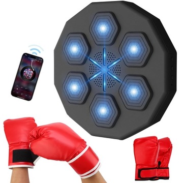 MUSIC BOXING MACHINE BLUETOOTH W TRENINGOWY ŚCIANA BOKSERSKA + 2 RĘKAWICE