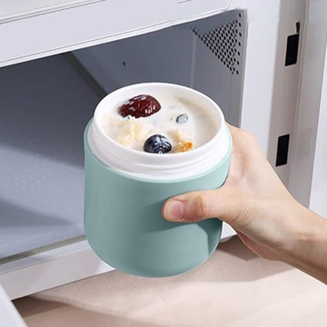 ДВУХСЛОЙНАЯ КРУЖКА-КОНТЕЙНЕР 800 МЛ ДЛЯ ЙОГУРТОВЫХ ЗЕРНОВ МЮСЛИ С ЛОЖКОЙ