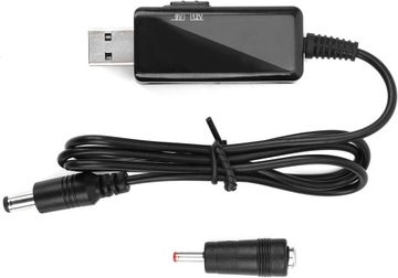 5V do 9V 12V Step-Up Adapter Kabel USB do DC Booster Regulowany 5521m Kabel