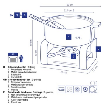 СЫРНОЕ ФОНДЮ на 6 персон Kela керамика