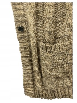 ЖИЛЕТ СВИТЕРА В РЕБРУСКУ С СКРЫТЫМИ ПЛЕЧАМИ ПОВСЕДНЕВНЫЙ SHEIN S 36