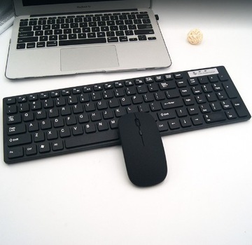 KLAWIATURA I MYSZKA MYSZ BEZPRZEWODOWA ZESTAW CICHA USB Numeryczna SLIM