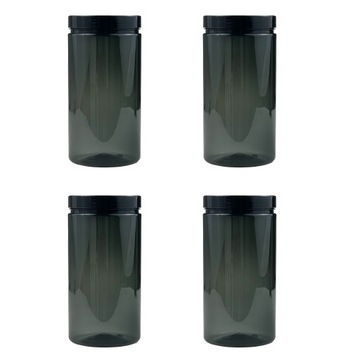 Pojemnik słoik plastikowy 1,5L czarny 1500ml x4