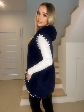 ФЛИСОВЫЙ ЖИЛЕТ ЖЕНСКИЙ С НЕСЪЕМНЫМ КАПЮШОНОМ 48-58 (52)