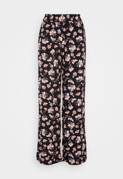Spodnie na gumce w kwiaty, szeroka nogawka, Anna Field XL