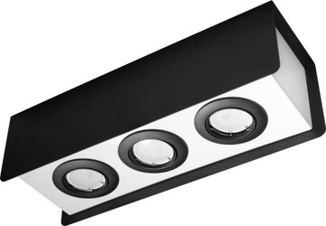 Plafon STEREO 3 Czarny GU10 nowoczesny design