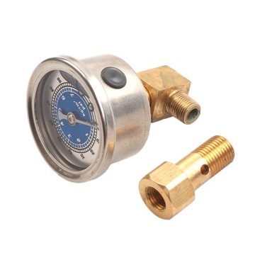 Manometr paliwa 100PSI Wypełniony cieczą przezroczysty obiektyw 1/8 NPT Zestawy 1/2