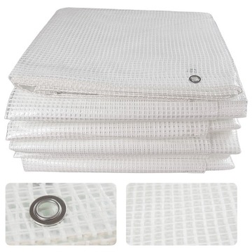 PLANDEKA BIAŁA 5x5M 100g PRZEŹROCZYSTA ZBROJONA UV