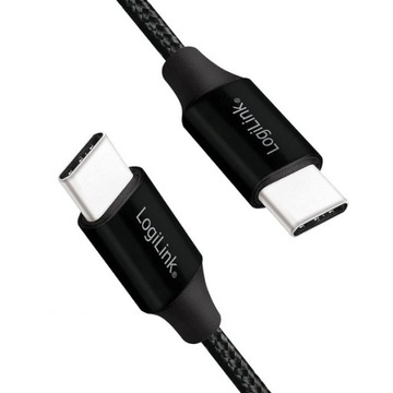 Kabel USB C - USB C w oplocie - ładowanie 3A - długość 100 cm