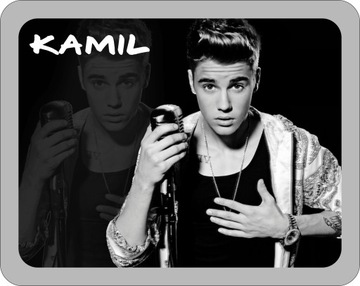 Podkładka pod mysz JUSTIN BIEBER z imieniem WYBÓR